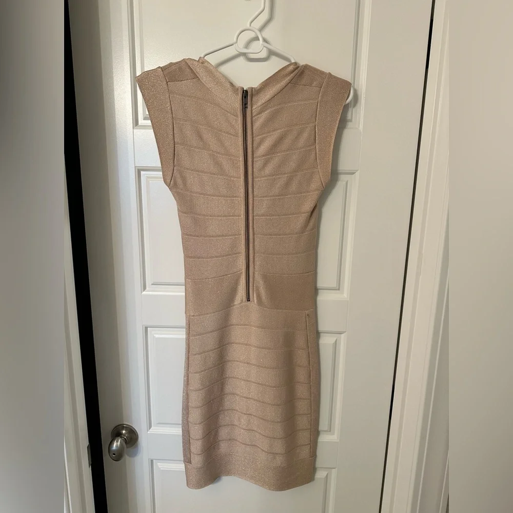 French Connection Champagne Bandage Dress, size 2, EXCELLENT COND. - Picture 5 of 6
